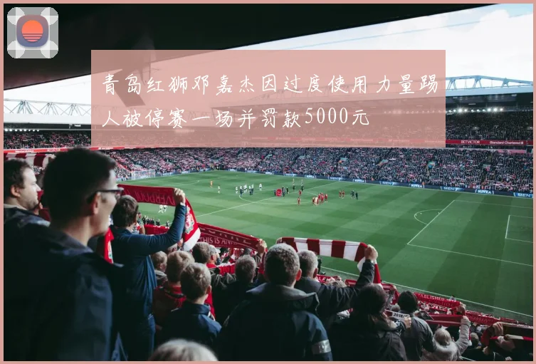 青岛红狮邓嘉杰因过度使用力量踢人被停赛一场并罚款5000元